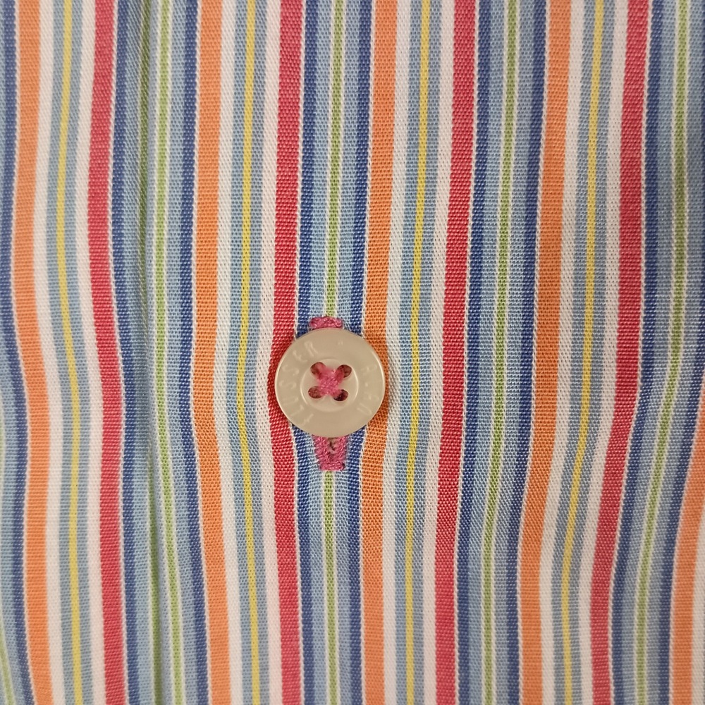 Alan Flusser Large Mens Multicolor Striped Long Sleeve Button Up Dress Shirt - Picture 4 of 11